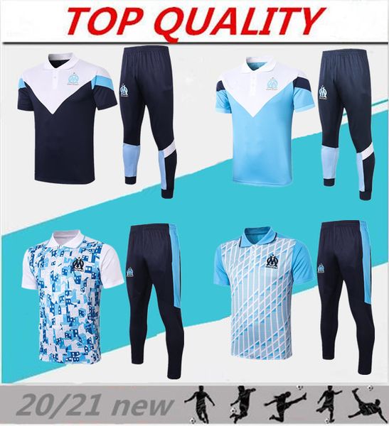

2020 2021 olympique de marseille football shirt polo 20 21 maillots de football om short sleeve jogging soccer training suit size s, Black