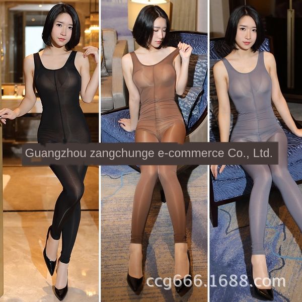 

rqtcl zipper crotch jumpsuit shawl sleeveless tight stretch shredded pork underwear clothing body clothes body clothes perspective wome, Black;white