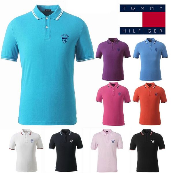 

discounted poloshirt men short sleeve t shirt brand london new york chicago polo shirt men ţommy ing, White;black