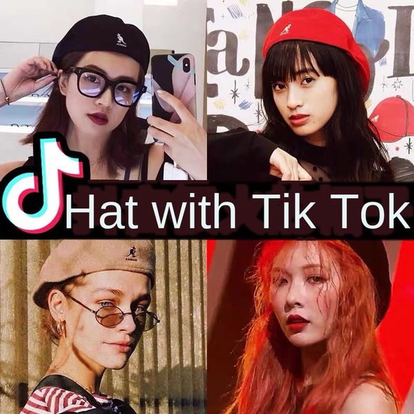 

kangaroo embroidery web painter's hat beret beret star luan ya the same painter hat winter men's and women's casual fashion c, Blue;gray