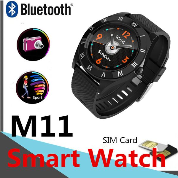 

1.54inch in stock dhl phone bluetooth dial&answer call support sim tf card camera fitness tracker passometer for android m11 smart watch
