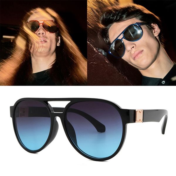 

2020 new trend retro men's hip-hop pilot sunglasses fashion round frame woman sunglasses uv400, White;black