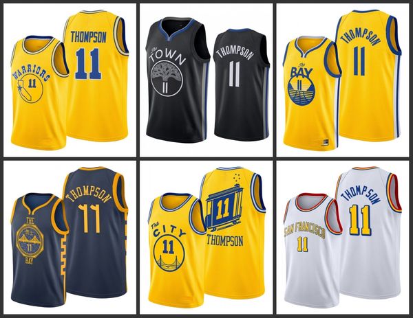 

golden state warriors klay thompson men city basketball jersey, Black