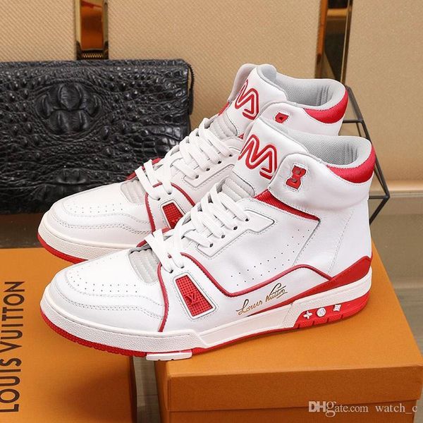 

ankle fashion boots shoes mens luxury trainer sneaker mid -style chaussures pour hommes with original box men shoes casual