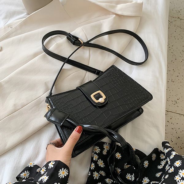 

stone pattern pu leather crossbody bags for women 2020 small solid color lady shoulder messenger bag handbags mini tote