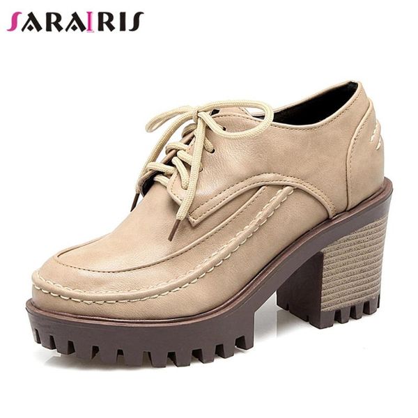 

sarairis office mature platform pumps women high block heels pumps ladies daily elegant retro platform shoes, Black