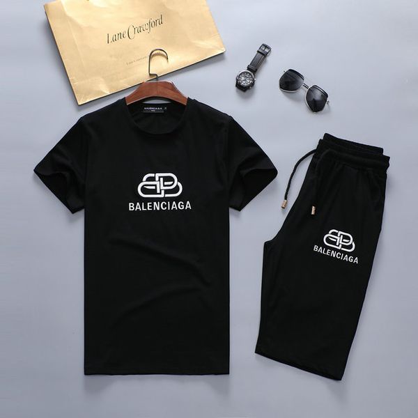 

new mens tracksuit printed men short sleeves pullover with summer casual jogger pants suits medusa mens brand tracksuits, Gray