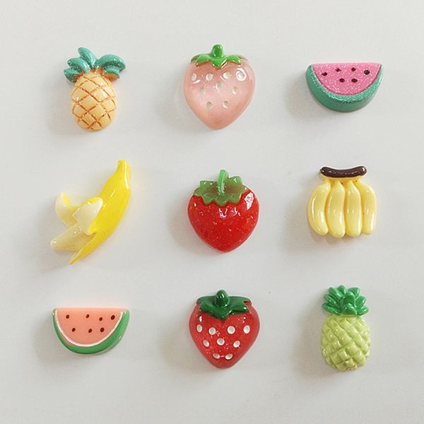 

simulation fruit series cartoon handmade diy diy rubber band material children's rubber band resin accessories batch, Slivery;white