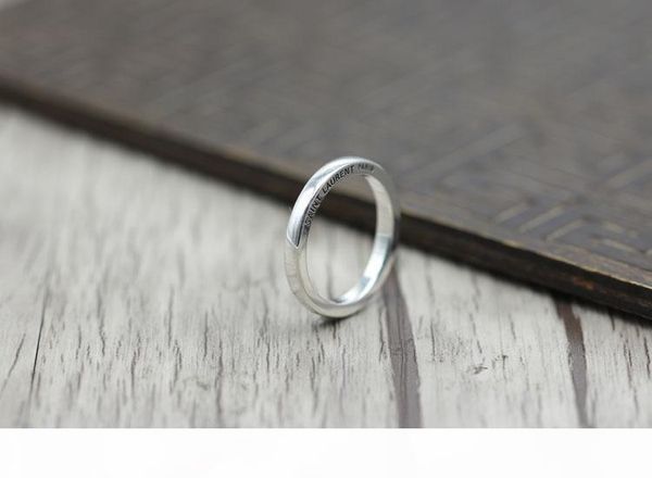 

r s925 sterling silver men ring simple and elegant retro letters closed couple rings classic style send a gift to love y1892606, Slivery;golden