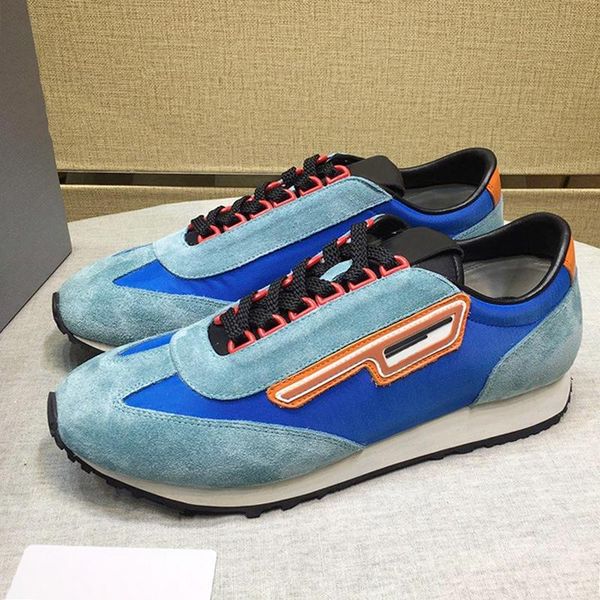 

comfortable suede and nylon sneakers men shoes sale herren sportschuhe breathable sports shoes luxury low lace -up casual men shoes, Black