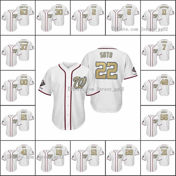 

washington nationals men #22 juan soto 7 trea turner 6 anthony rendon women youth world series champions cool base custom jersey, Black