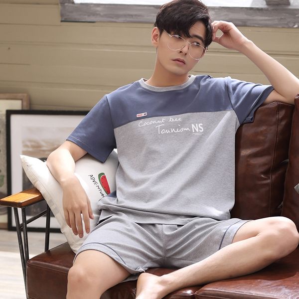 

yilong пижамы хлопка пуловер с короткими рукавами простой моды случайные летние мужские хлопка домой и шорты пижама шорты костюм o, Black;brown