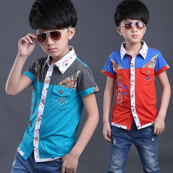

boys' short sleeve 2020 new korean clothing children's solid color fashion casual baby children's clothing shirt shirt, White;black