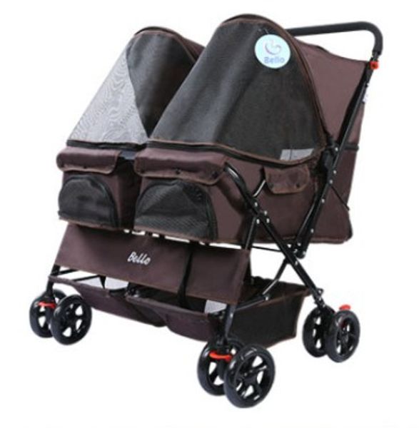 

easy walk folding two dog two cat double stroller pet twin baby stroller pet travel
