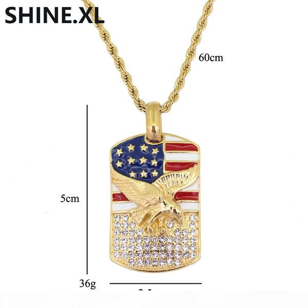 

ожеѬеле tag ип-оп новй bling амеѬиканкий лаг eagle ожеѬеле мђжин из неѬжавее, Silver