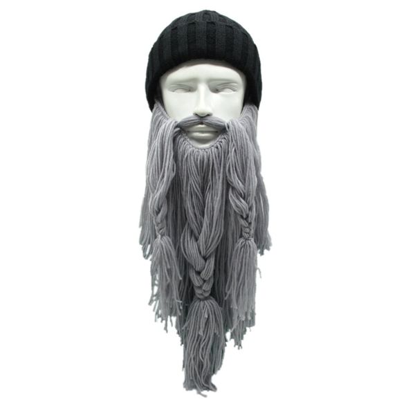 

outdoor hats handmade men's barbarian beard horn winter warm hunting ski birthday cool gifts j v, Black;white