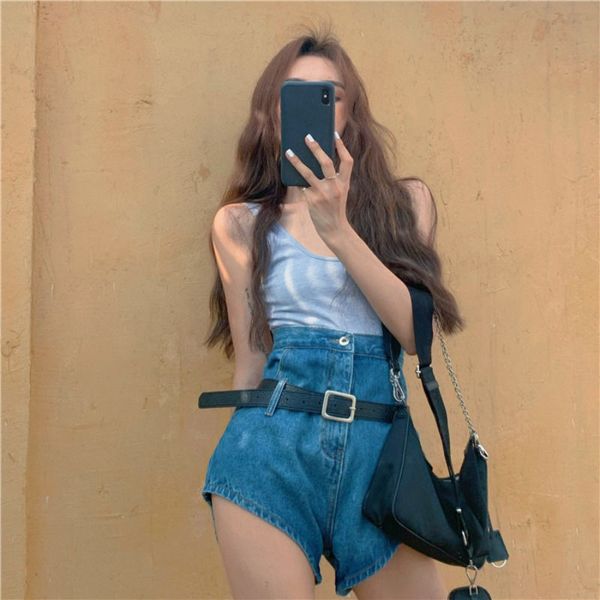 

new high waist shorts jeans for women stretch summer denim pants trousers woman jeans female denim pants, Blue