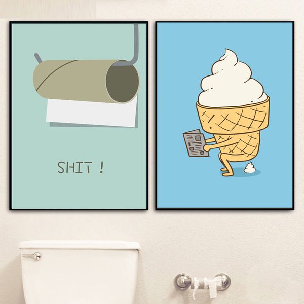 

nodic холст картина смешные картинки туалет ice cream wall art picture плакат и печать для украшения дома no frame