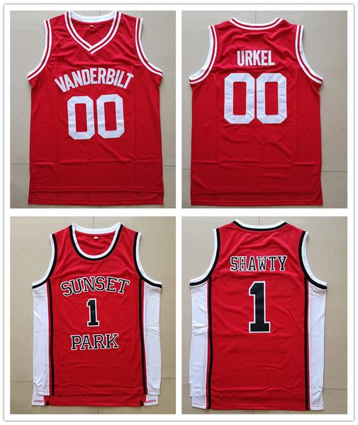 

wholesale movie basketball jerseys sunset park 1 shawty vanderbilt muskrats 00 steve urkel jersey red color accept mix order shirts uniform, Black