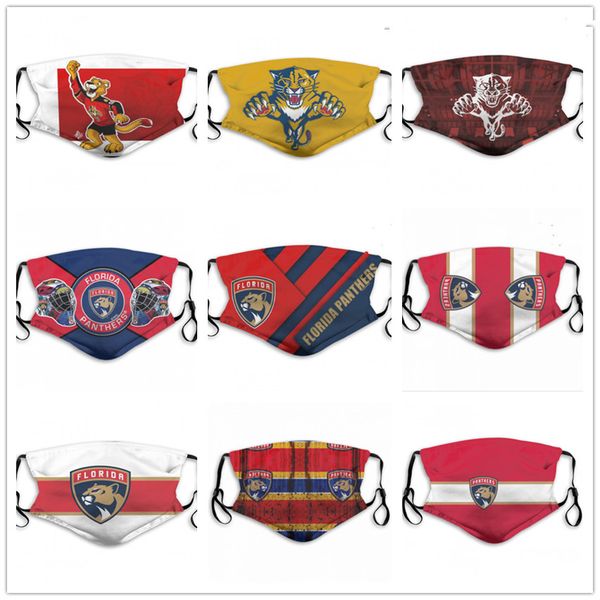 

florida hockey jersey panthers washable adjustable reusable carbon filters safety outdoor sports dust proof breathable designer face m masks