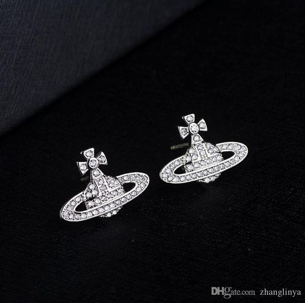 

2020 new rhinestone satellite shape earrings female silver earrings gift love fashion jewelry accessories, Golden;silver