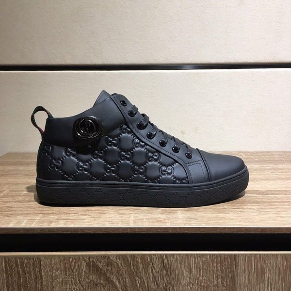 

fashion luxury mens casual shoes genuine leather lace-up men shoes quality mens sneakers fashion platforms big size for men 16, Black