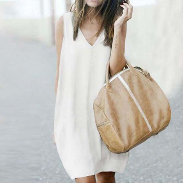 

summer sleeveless shirt dress women casual irregular dresses solid color v-neck loose summer women clothes, Black;gray