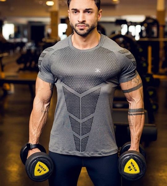 

vcbwf new muscle quick-drying fitness clothes men's honeycomb printed tight brothers coach new muscle quick-drying fitness clothes spor, Black