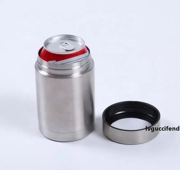 

stainless steel cola cans mug double vacuum insulated water cup thermos coke jar with lid cold beer bottle silver color lxl526