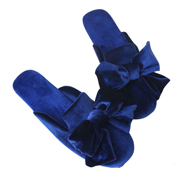 

women's slippers autumn winter home floor slippers bow knot non-slip soft sole indoor outdoor flip flop shoes casual mules shoes, Black