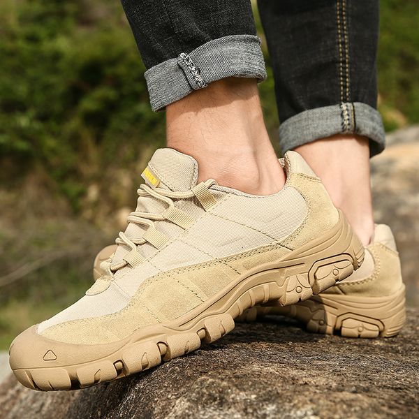 

baideng khaki men hiking shoes non-slip sport sneakers outdoor camping size 38-46 training mountain trekking shoes