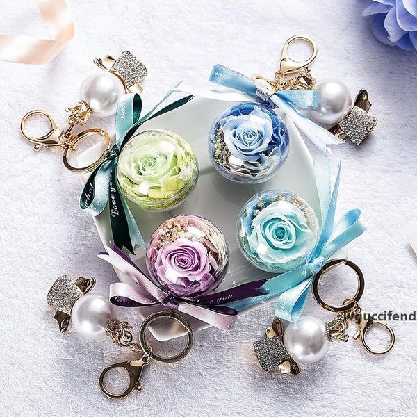 

eternal flower keychain handmade flower keychain exquisite ribbon handbag accessories valentine s day gift decoration