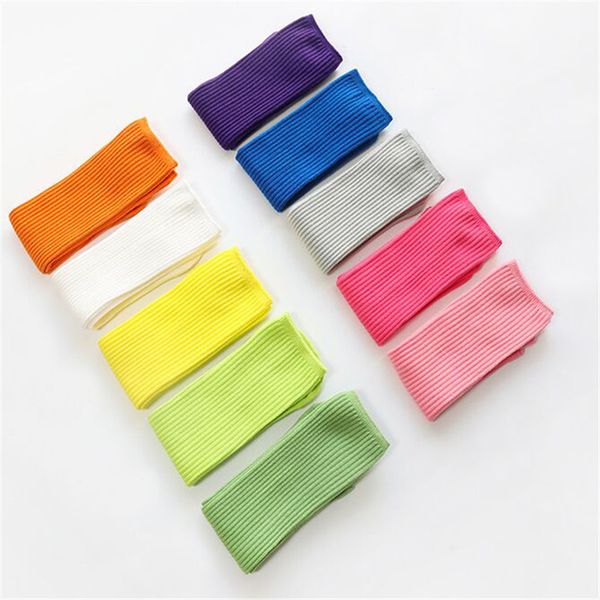 

candy colors children socks girls boys solid striped long socks spring autumn kids clothes accessories length 33cm, Pink;yellow