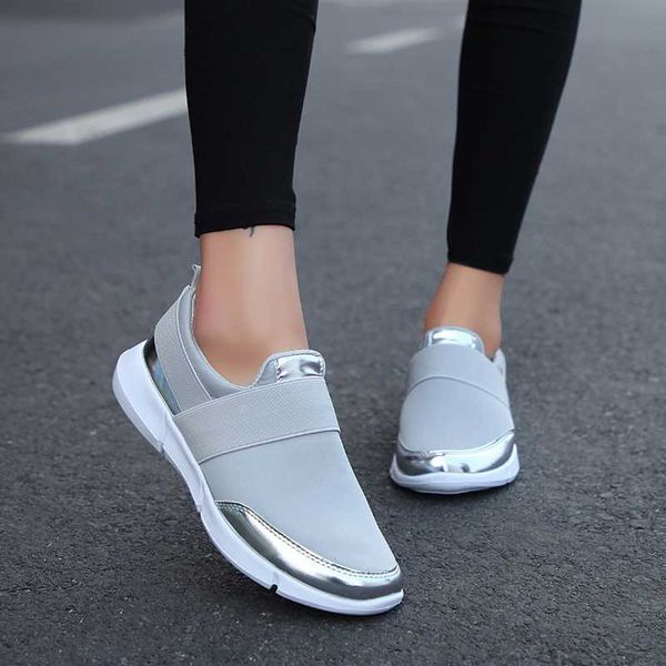 

2020 spring women slip on loafers ladies casual comfortable flats female breathable stretch cloth shoes fashion zapatillas 35-4, Black
