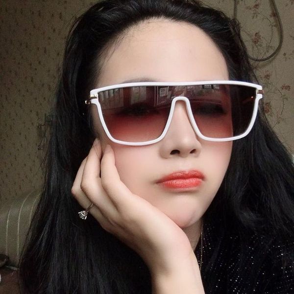 

2020 new style fashion one piece sunglasses european and american men and women metal frame trend street ssunglasses eye pro, White;black
