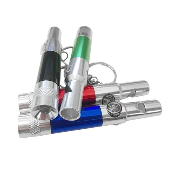 

flashlights torches 3-in-1 keychain compass whistle camping survival hiking tool