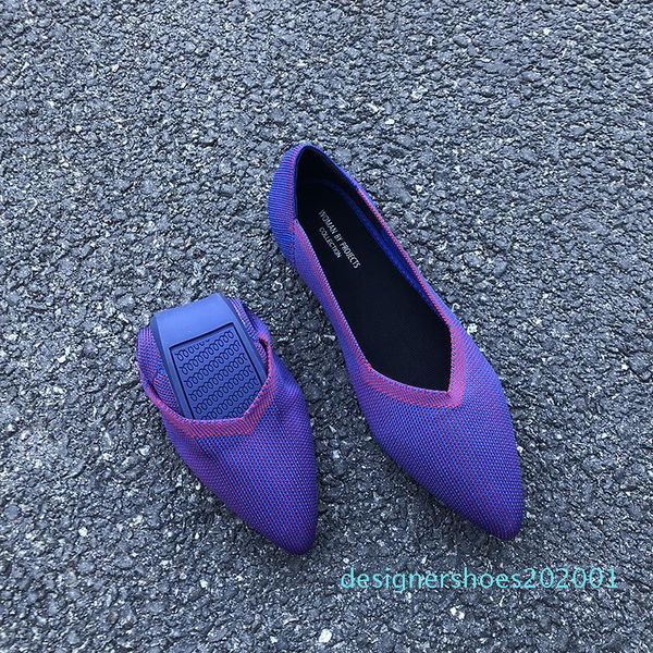

pointy toe ballet flats stretch weave shallow shoes woman soft bottom comfy casual moccasins breathable summer brief loafers2020 cson08, Black