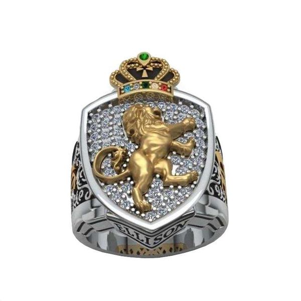 

2020golden lion selling fashionable men and women in europe and america crown ring ring, Golden;silver