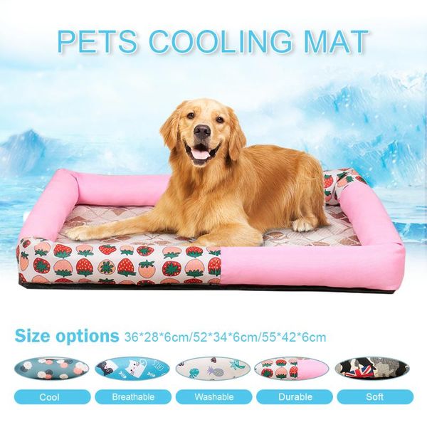 

pet dog cooling mat pet sleeping mat silk bed mats for dog cat puppy cold silk ice summer cooling bed cushion supplies