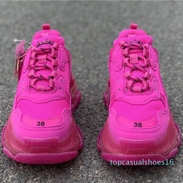 

2020 роскошный париж тройной 17fw папа run обувь розовый кристалл 2019 тавра конструктора mens женщин вскользь неуклюжим кроссовки t16, Black