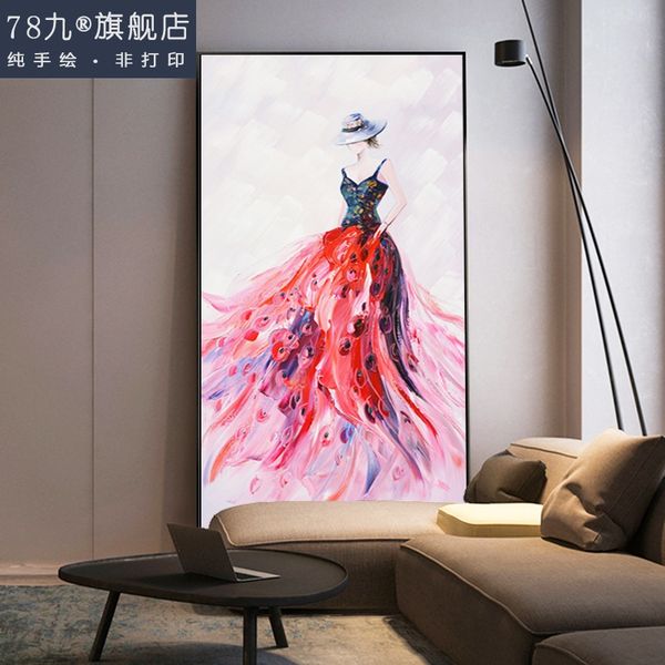 

living room original hand-painted decorative painting ballet dance figure painting abstract knife painting dafen village hanging em