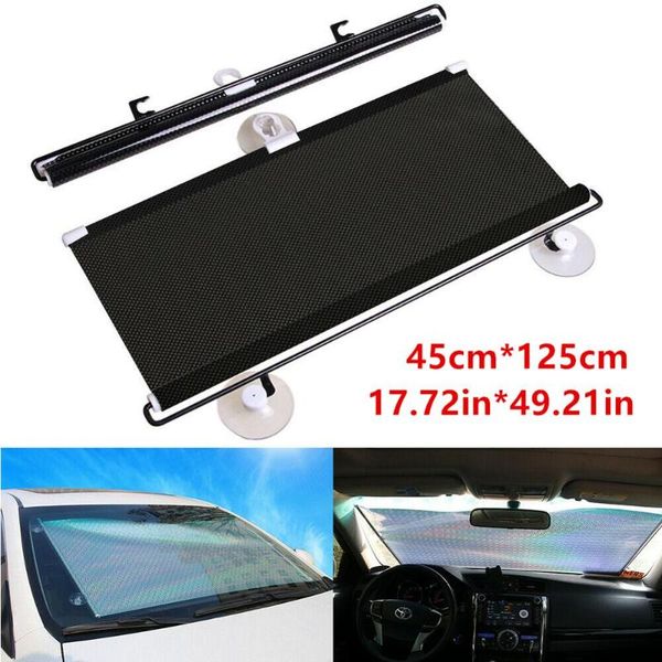 

car retractable sun shade windshield anti-uv block sun visor pvc sunshade foldable curtain car window cover shield