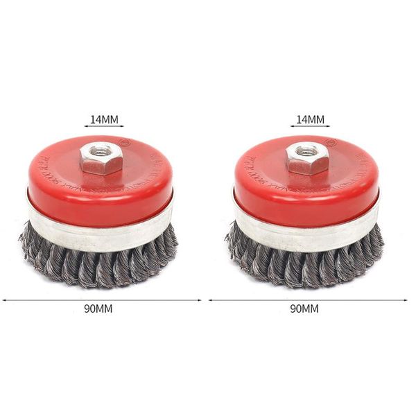 

carbon steel wire wheel brush workshop supplies 2pcs 4-1/2\\\\\\\" angle grinders