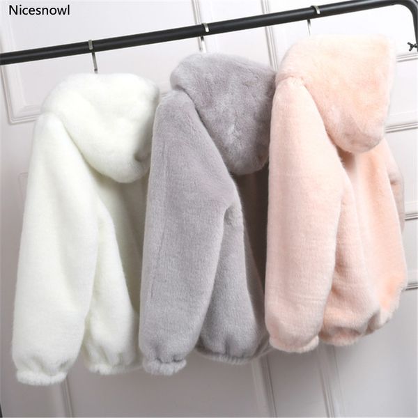 

new faux fur coat with hood high waist fashion slim black red pink faux fur jacket fake d390