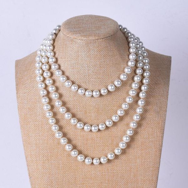 

150 cm long pearl necklace,10mm pearl necklace wholesale, necklace, Silver