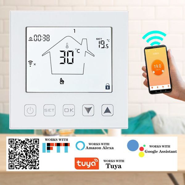 

smart wifi thermostat 16a temperature controller electric warm floor heating room thermostat works with echo google home tuya