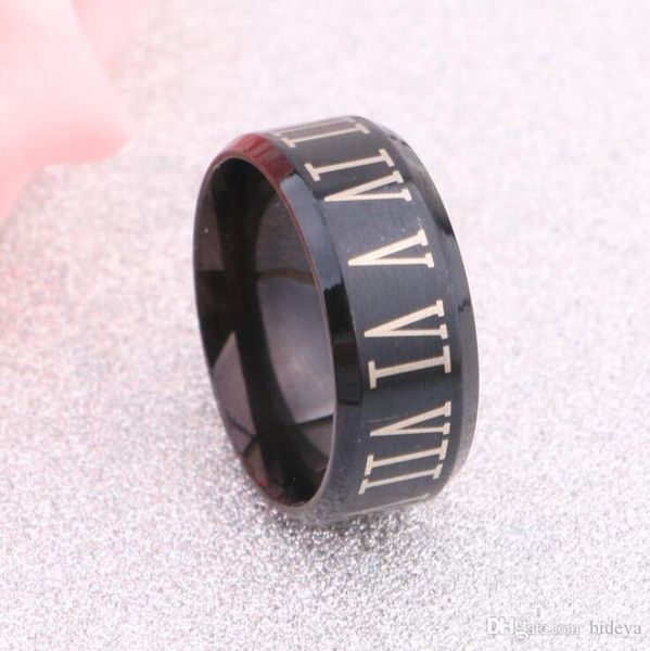

black titanium rome digital band rings 2019 fashion male men finger rings, Silver