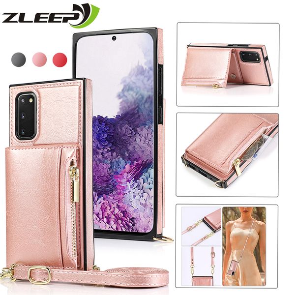 

luxury pu leather case for samsung galaxy s9 s10 s20 ultra s10e note 9 10 plus zipper wallet pouch card stand phone cover