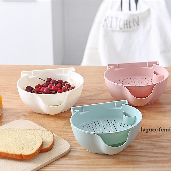 

double layer lazy snack bowl drain basket plastic snacks storage box fruit bowls food plate melon candy tray phone stand bracket t200617