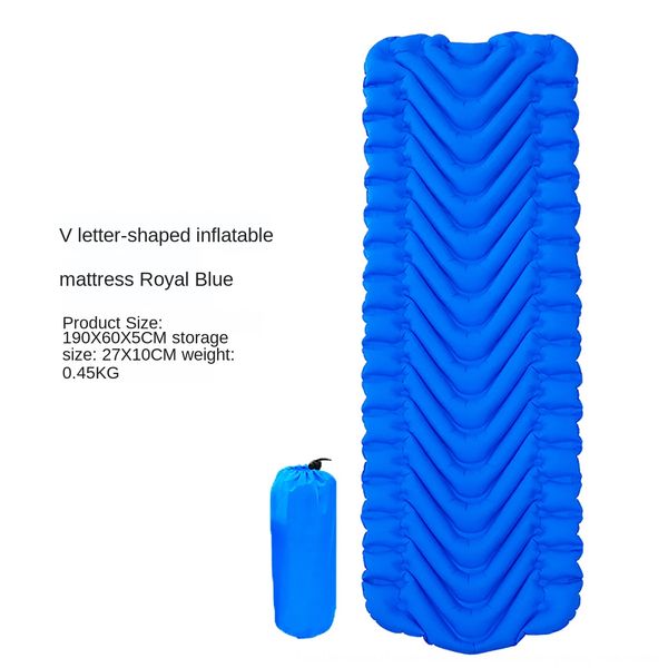 

outdoor sleeping camping ultra light inflatable tent tent portable v-shaped moisture-proof mat single rhombus tpu inflatable mat